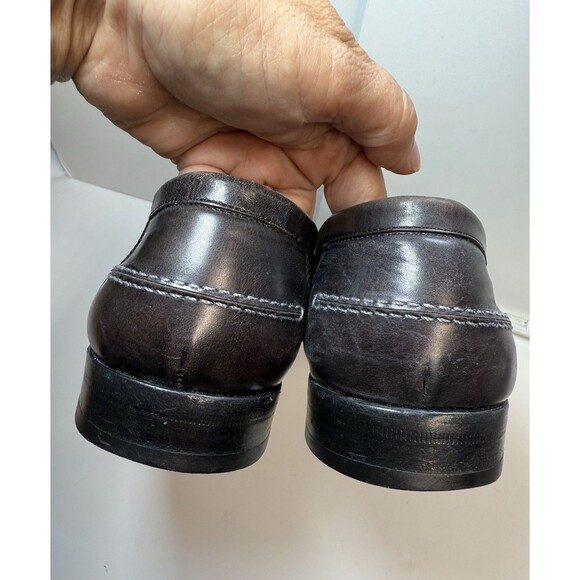 Salvatore Ferragamo Black Italian Leather Metal Buckle Dress Loafers Sz 9EE main image 7